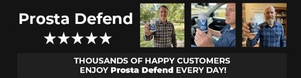 Satisfied man sharing benefits of Prosta Defend daily use